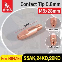 Contact Tip 0.8mm M6x28mm BINZEL 25AK,24KD,26KD
