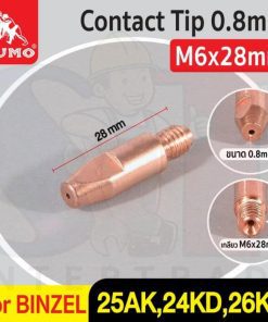 Contact Tip 0.8mm M6x28mm BINZEL 25AK,24KD,26KD