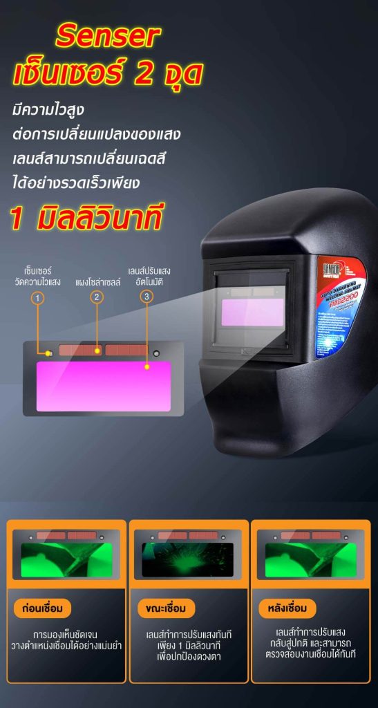 หน้ากากปรับแสงเชื่อมอัตโนมัติ รุ่น YMD2200 STINTERTRADE