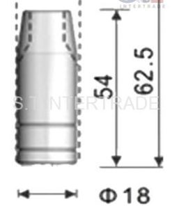 อะไหล่ 15AK GAS NOZZLE 12 MIG 160/200