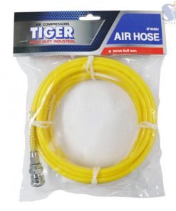 TIGER สายลม PU สีเหลือง พร้อมข้อต่อ 5x8 ขนาด 20 เมตร