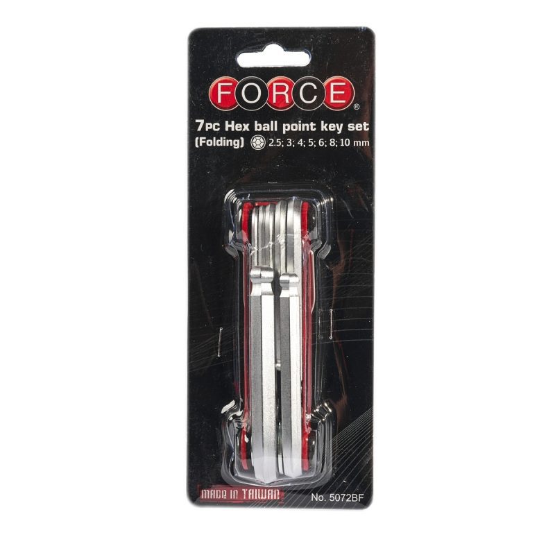 ชุดประแจ6เหลี่ยม+บอล7ชิ้น พับได้ FORCE รุ่น 5072BF by STNTRADE