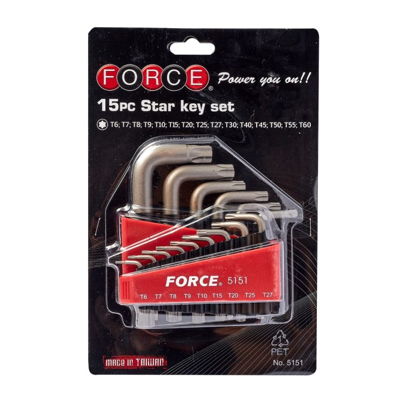 ชุดประแจหัวจีบ 15 ชิ้น T6-T60 FORCE รุ่น 5151 by STNTRADE