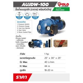 ปั๊มน้ำบาดาล (ปั๊มหอยโข่ง) แบบออโต้ AUJDW-100 (EJECTOR-1) STINTERTRADE