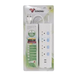 T304U-3M ปลั๊กรางไฟ 4สวิตซ์ 4ช่อง+USB