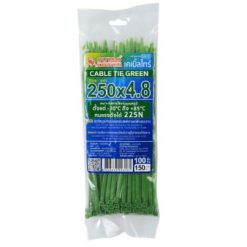 เคเบิ้ลไทร์ 250mm.(10")x4.8mm สีเขียว