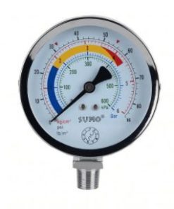 เกจ์แห้ง 100mm.x6barx3/8" ออกล่าง