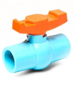 1110 บอลวาล์วพีวีซี ชนิดต่อตรงสีฟ้า 1/2"