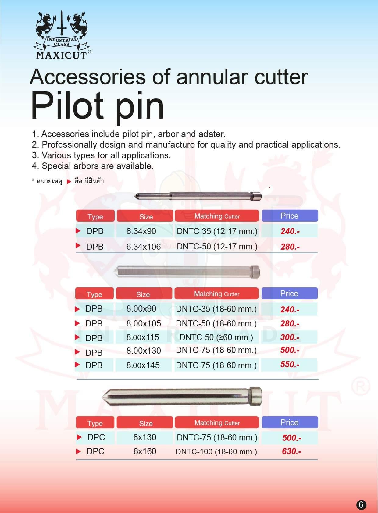 Sign Pin Design Thread Pilot Pin DPB 8.00x130mm (75L) 18-60mm - STintertrade