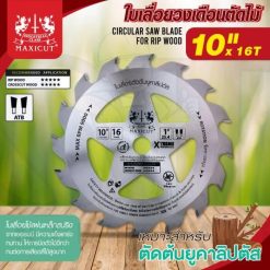 ใบเลื่อยวงเดือนมีรู 10”x16T (ATB ตัดยูคาลิปตัส) MAXICUT